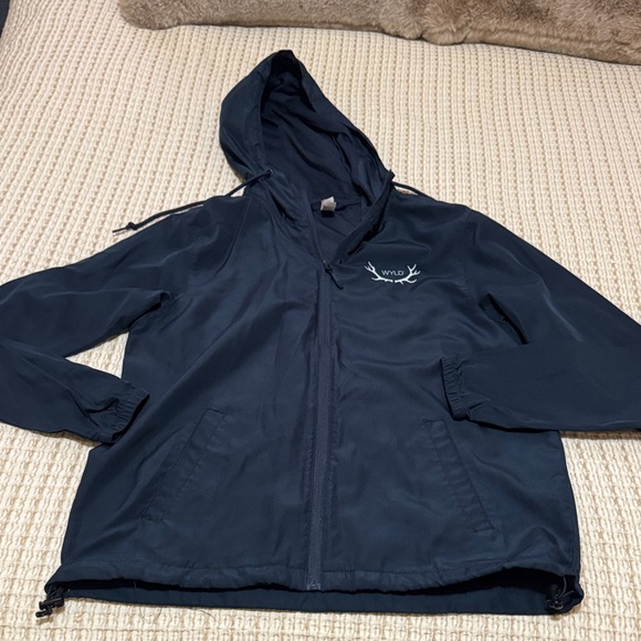 WYLD hanes Jackets & Blazers - WYLD Navy Hooded Rain Jacket